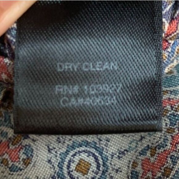 Marc Jacobs Retro 70s Silk Scarf Print Blouse Shirt Peplum Waist Size 4 Blue Red - Picture 6 of 7